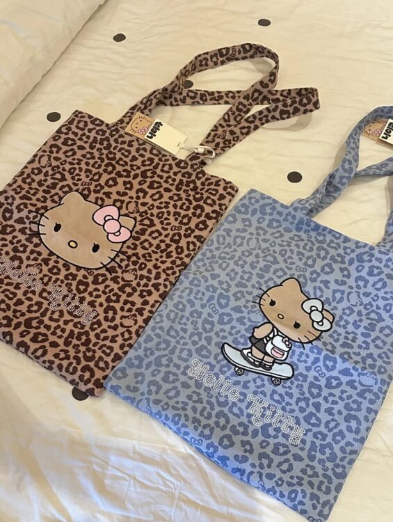 💟HelloKitty 豹紋帆布袋