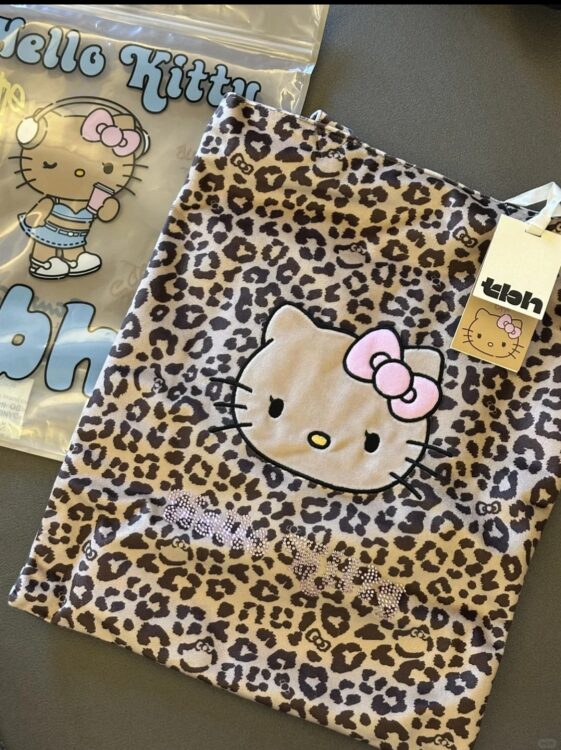 💟HelloKitty 豹紋帆布袋