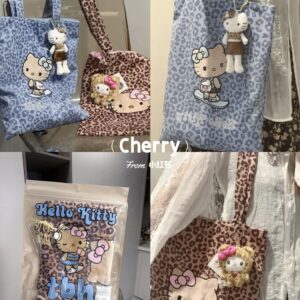 💟HelloKitty 豹紋帆布袋