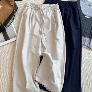 🩷chic 秋裝！橡筋腰蕾絲褲腳九分褲子：圖片 12