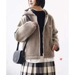 2025年冬季新品✨ Danton拉鍊連帽毛呢絨外套：圖片 3
