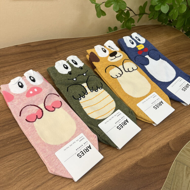 韓國🇰🇷Aries立體卡通動物短筒襪[有優質防滑脫膠] (4對/一套)