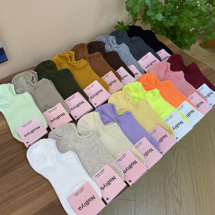 韓國🇰🇷 糖果色條紋淺口船襪(4對/一套)