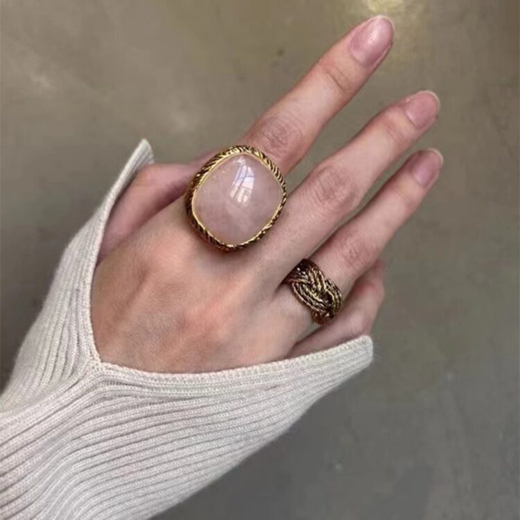小眾復古金屬麥穗編織戒指