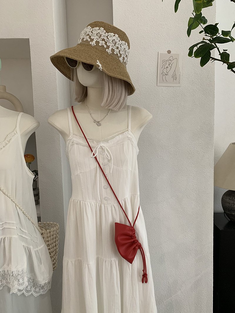 🩷chic 新裝! 甜美彈力橡筋背吊帶連衣裙：圖片 3