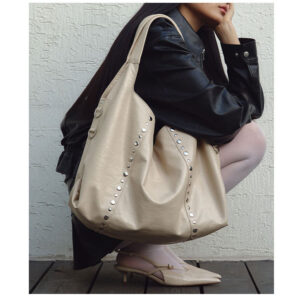首爾風高級感大容量鉚釘tote bag