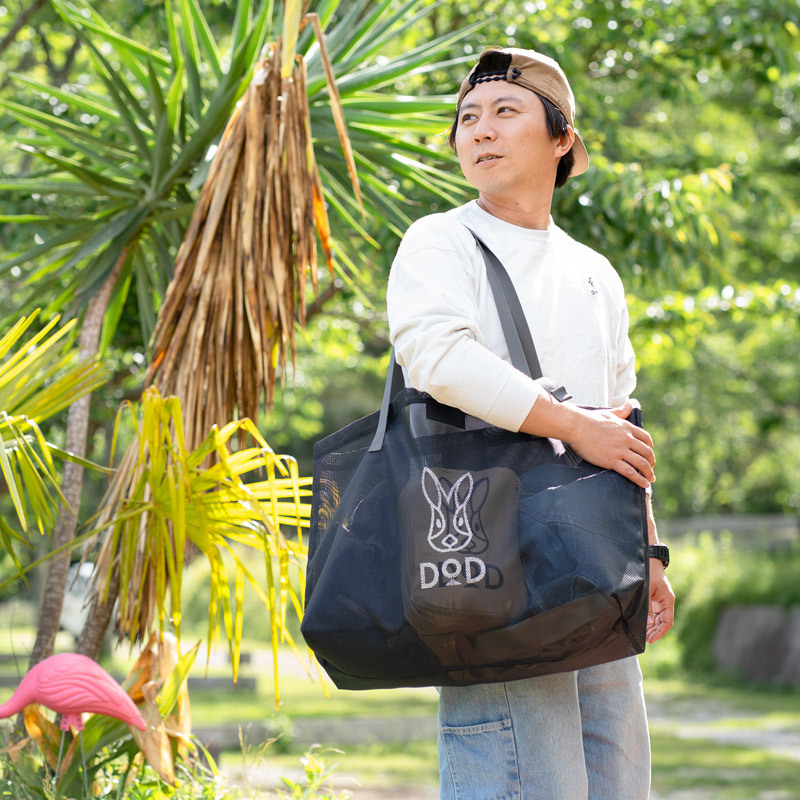 日本潮牌DOD卡通兔單肩網紗度假沙灘袋：圖片 6
