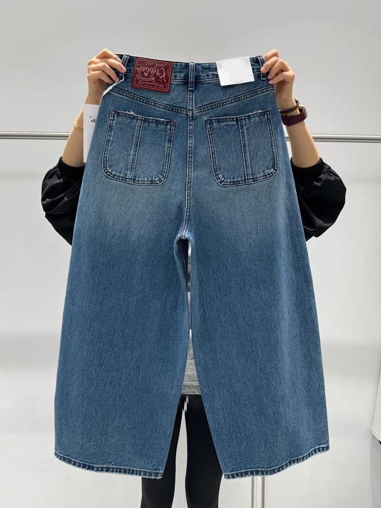 🩷chic 新裝! 寬鬆闊腿九分牛仔褲：圖片 4