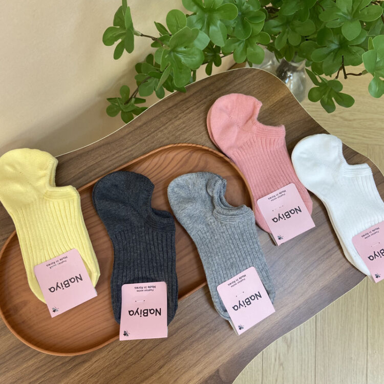 韓國🇰🇷 糖果色條紋淺口船襪(4對/一套)