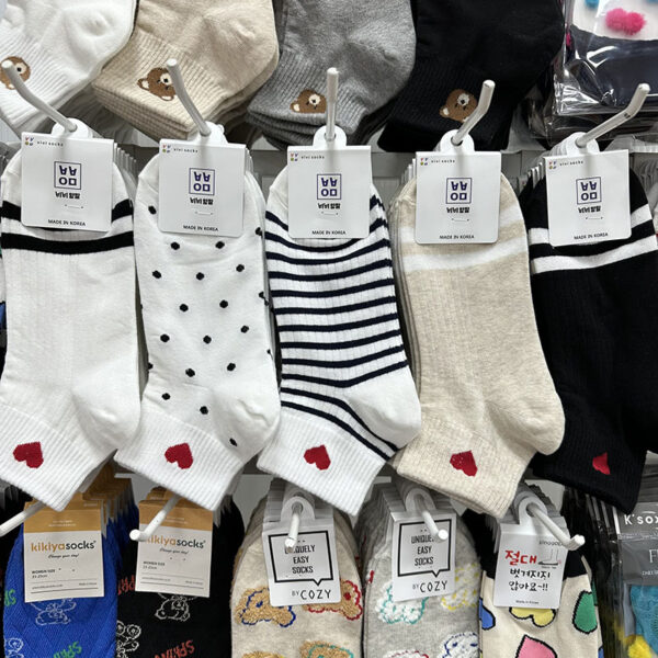 韓國🇰🇷 vivi 多PATTERN透氣柔軟短棉襪仔4對/一套)