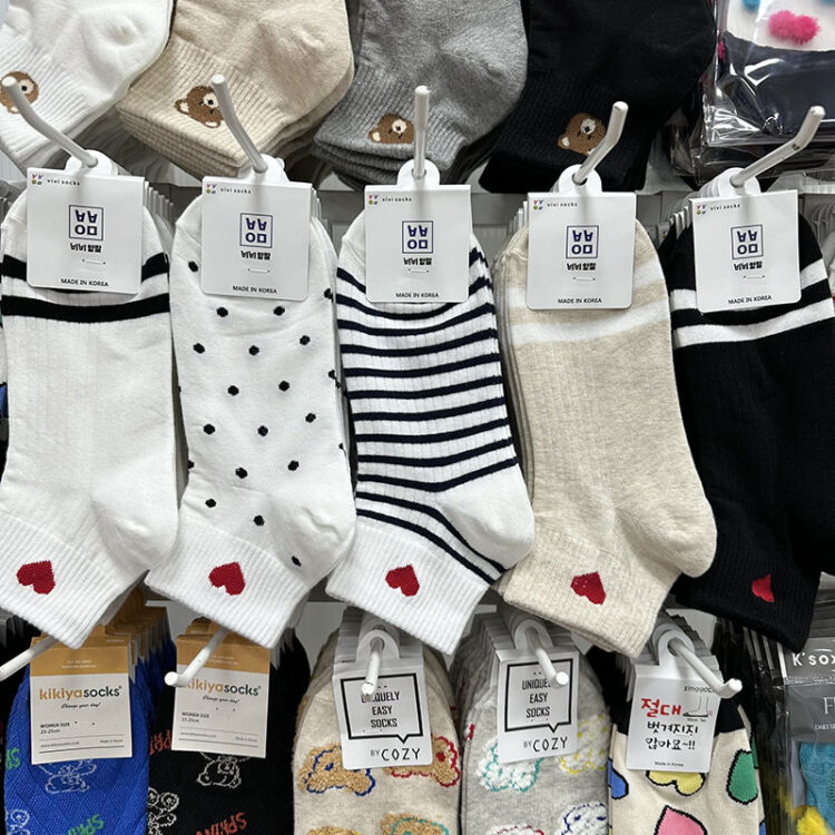 韓國🇰🇷 vivi 多PATTERN透氣柔軟短棉襪仔4對/一套)