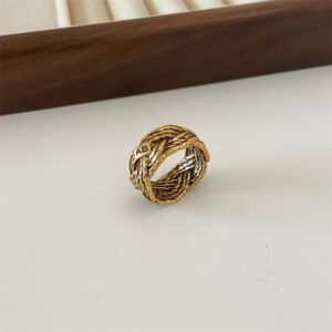 小眾復古金屬麥穗編織戒指：圖片 2