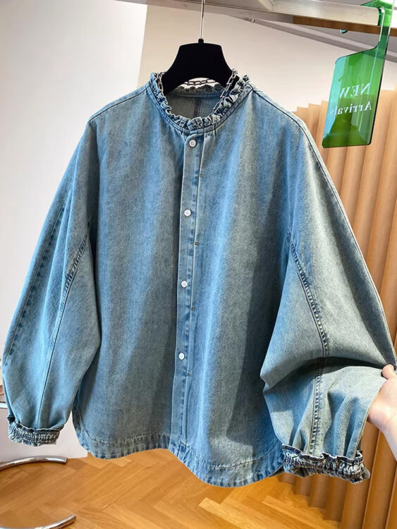🩷chic 春秋新裝! 超好看水洗做舊長袖牛仔衫