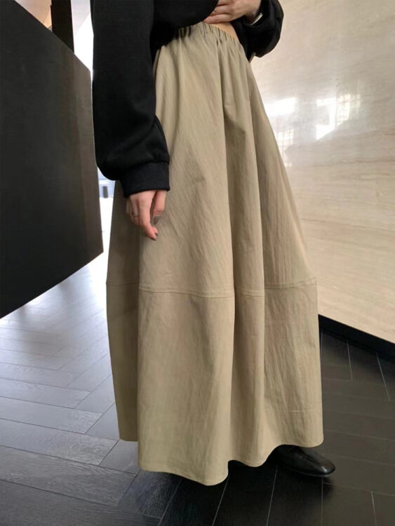 🩷chic 春秋新裝! 簡約百搭橡筋腰氣球半截裙
