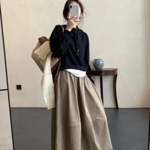 🩷chic 春秋新裝! 簡約百搭橡筋腰氣球半截裙