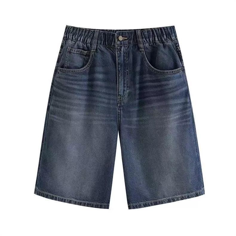 🩷chic 夏季新裝!顯瘦直筒五分天絲牛仔短褲：圖片 3