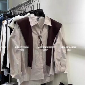 2026年春季新品✨韓系長袖恤衫+針織披肩兩件套：圖片 5