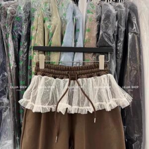 2026年春季新品✨東大門LACE花邊假兩件運動褲：圖片 3