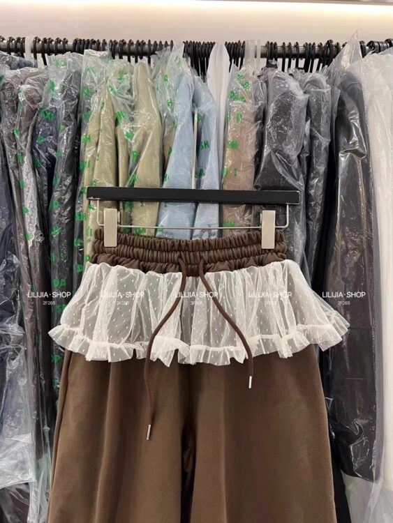 2026年春季新品✨東大門LACE花邊假兩件運動褲