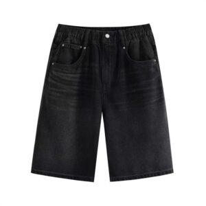 🩷chic 夏季新裝!顯瘦直筒五分天絲牛仔短褲：圖片 2