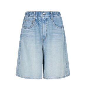 🩷chic 夏季新裝!顯瘦直筒五分天絲牛仔短褲：圖片 4