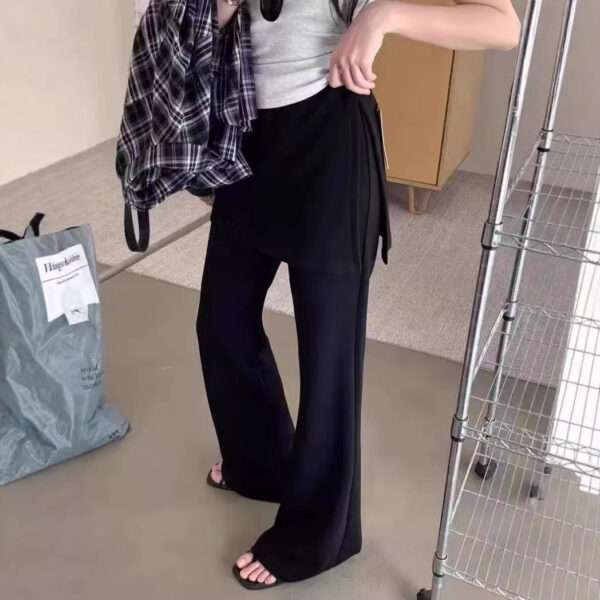 🩷chic 春夏新裝! 高腰遮patpat假兩件顯瘦微喇叭褲