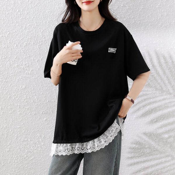 PLUS SIZE💗LACE衫腳中長款T恤