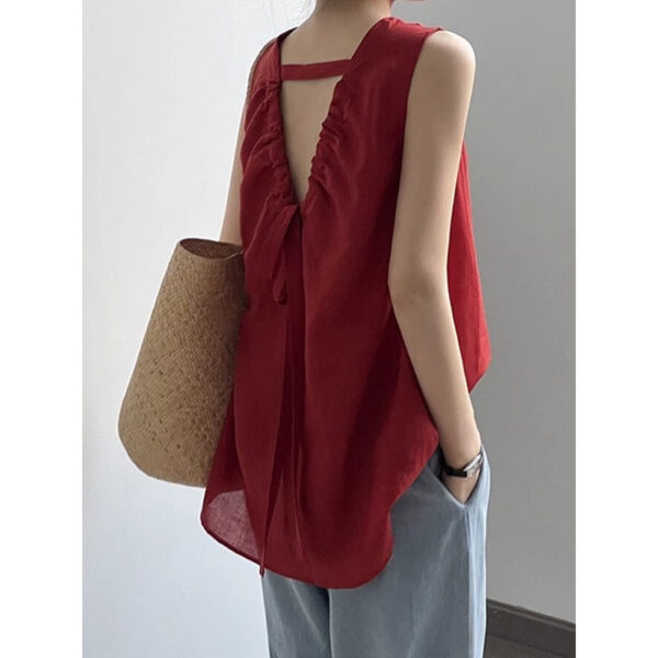 🩷chic 新裝!露背紅色背心