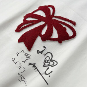 🩷chic 新裝! 少女风蝴蝶结精緻刺繡T恤：圖片 3