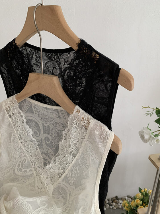 🩷chic 新裝! 純欲風LACE花邊V領修身背心