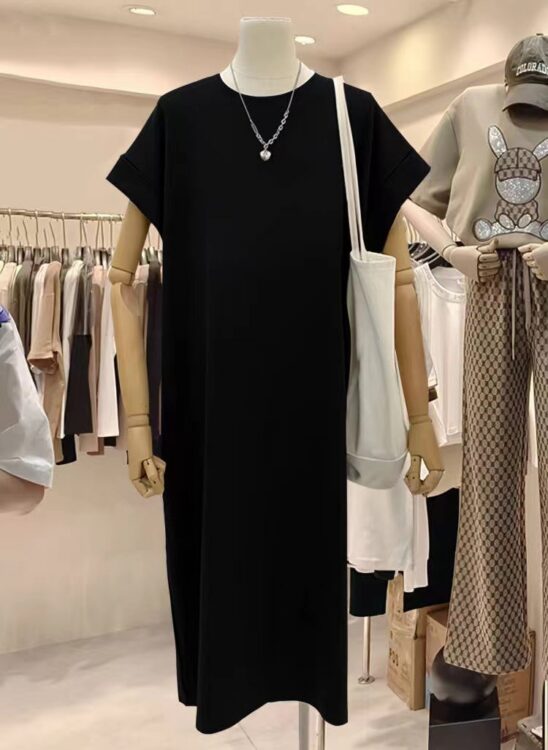 🩷chic 新裝!中長款純棉T恤連衣裙