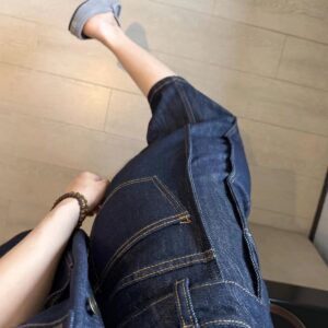 🩷chic 新裝! 復古感八分闊腳牛仔褲 ：圖片 6