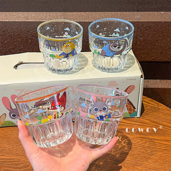 瘋狂動物城高顏值冷飲玻璃水杯套裝