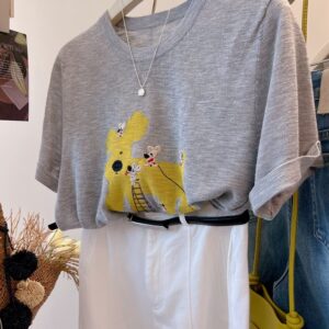 PLUS SIZE💗立體小狗刺繡T恤：圖片 4