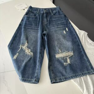 🩷chic新裝! 薄款水洗闊腿牛仔褲：圖片 11
