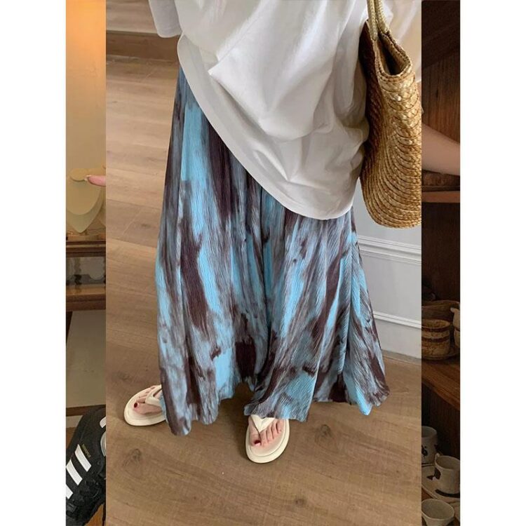 🩷chic 新裝! 度假風垂感紮染A字半身裙