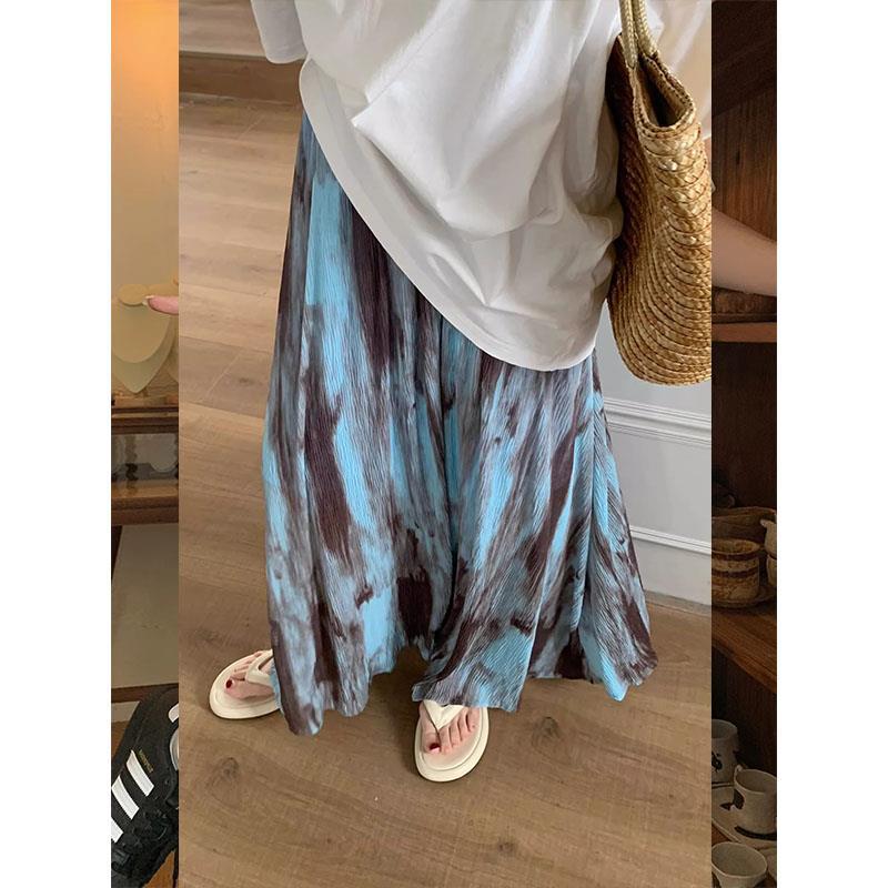 🩷chic 新裝! 度假風垂感紮染A字半身裙：圖片 2