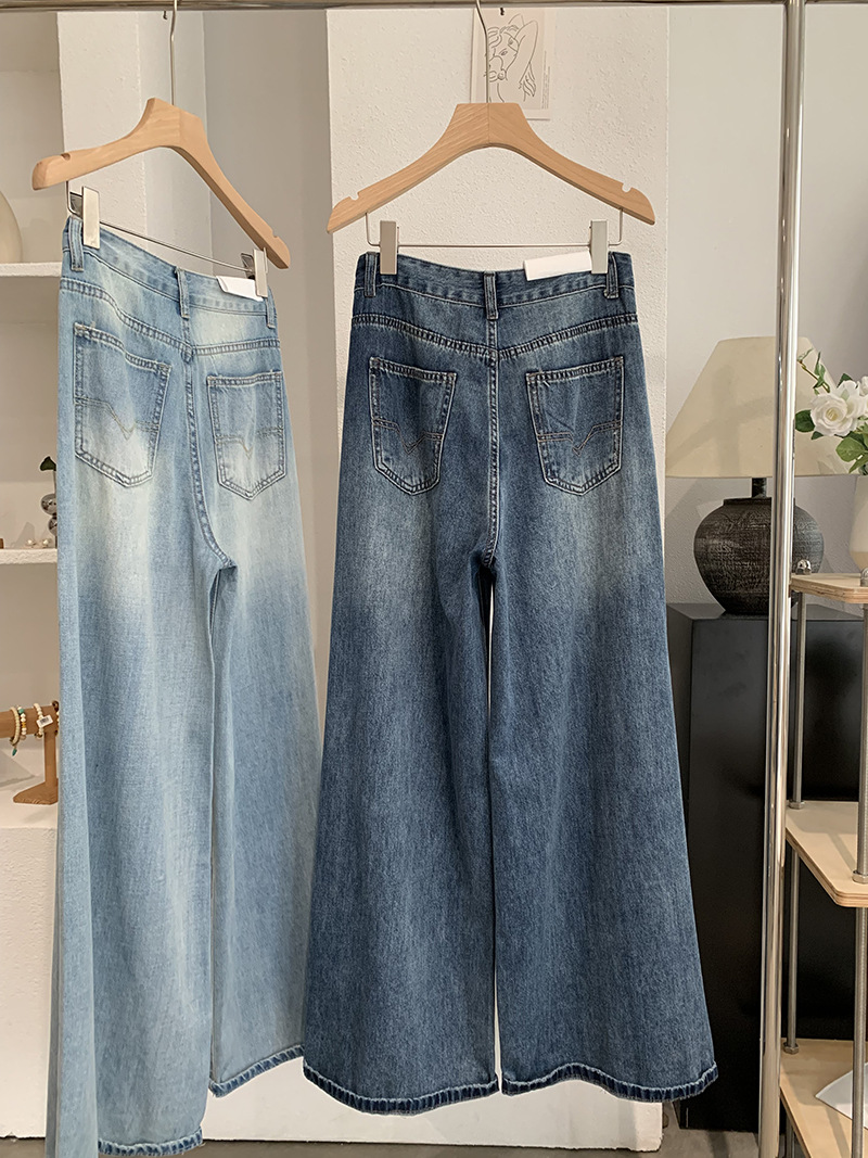 🩷chic 新裝! 高腰破洞水洗牛仔褲：圖片 5
