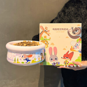 瘋狂動物城狗狗貓咪寵物大口徑陶瓷碗：圖片 9