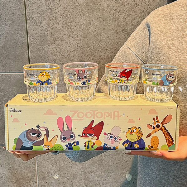 瘋狂動物城高顏值冷飲玻璃水杯套裝
