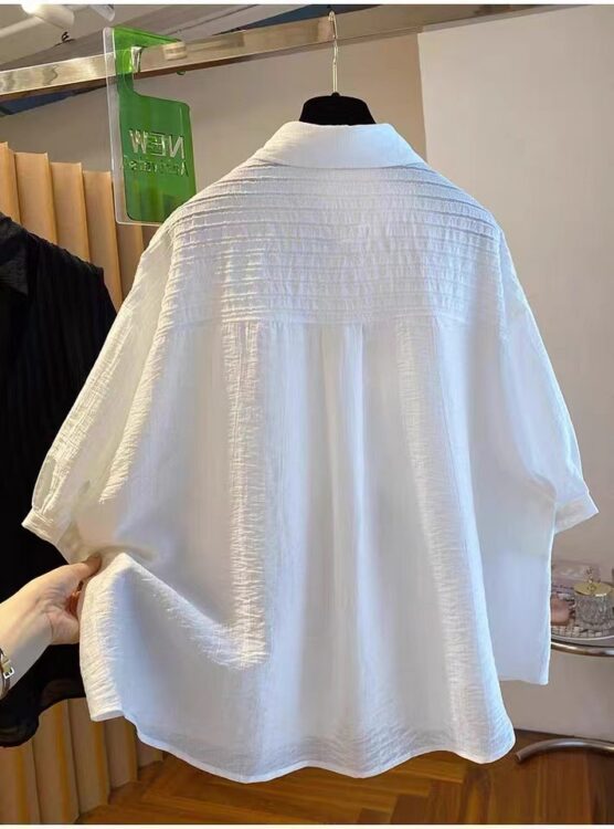 PLUS SIZE💗高級感薄款假兩件恤衫
