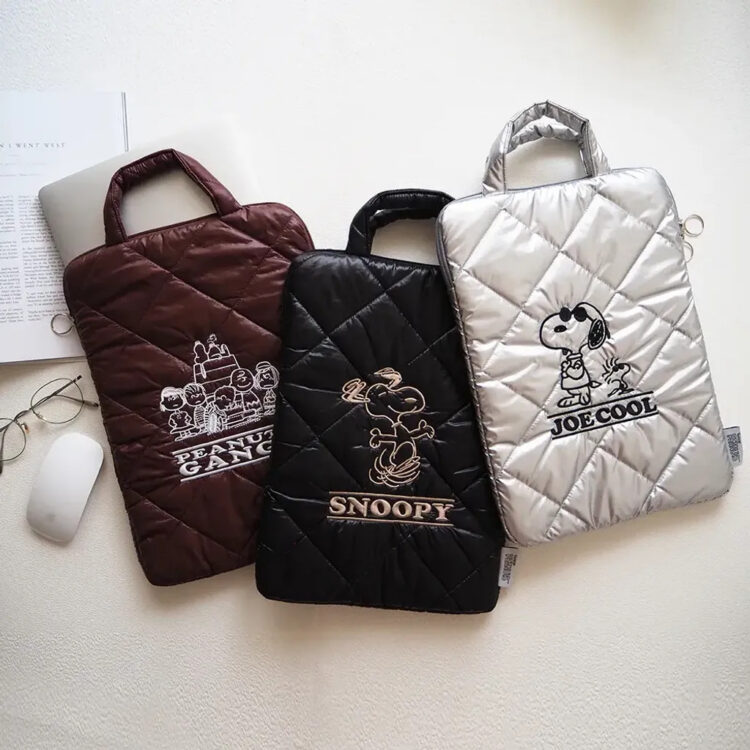 Snoopy夾棉菱格防震手提ipad保護包