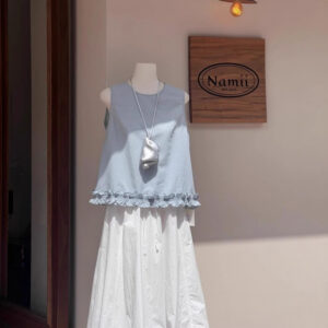 🩷chic 新裝!韓國邊腳純色花背心：圖片 6