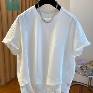 PLUS SIZE💗特別剪裁LACE衫腳拼接T恤：圖片 4