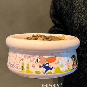 瘋狂動物城狗狗貓咪寵物大口徑陶瓷碗：圖片 3