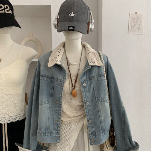 🩷chic 新裝! 可拆花邊領牛仔外套：圖片 1