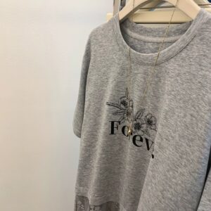 PLUS SIZE💗大碼LACE下擺印花短袖T恤：圖片 1