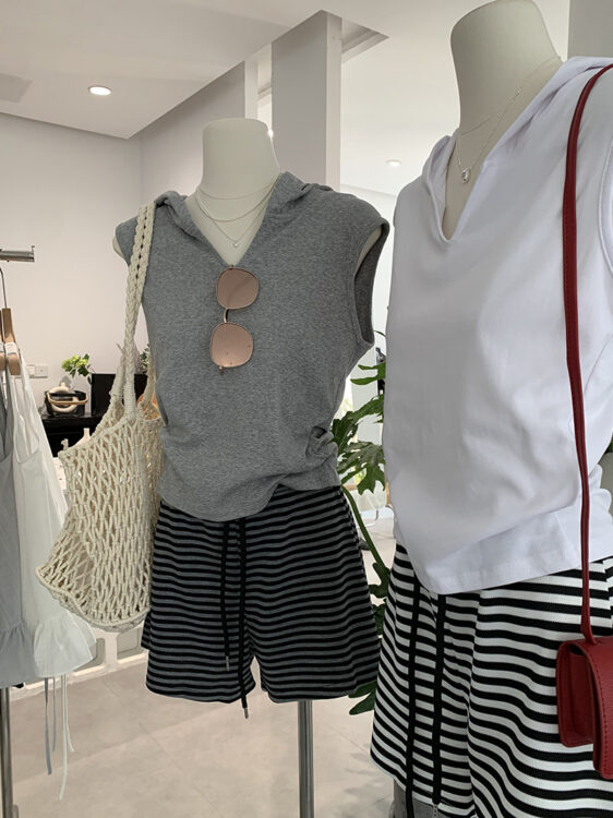 🩷chic 新裝! 條紋抽繩休閒短褲