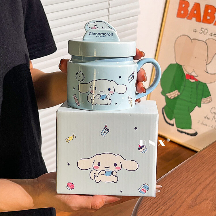 HELLO KITTY創意手機架杯蓋+陶瓷水杯馬克杯