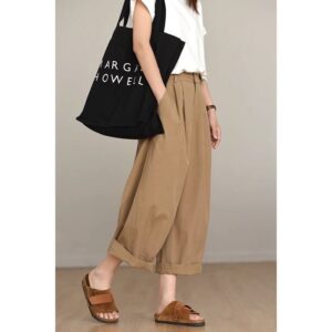 PLUS SIZE💗寬鬆顯瘦闊腿九分休閒褲：圖片 8